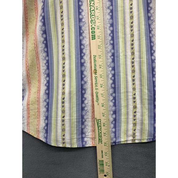 Indigo Palms Denim Co. Button Down Shirt Men's M Striped Floral Long Sleeve - Picture 9 of 16